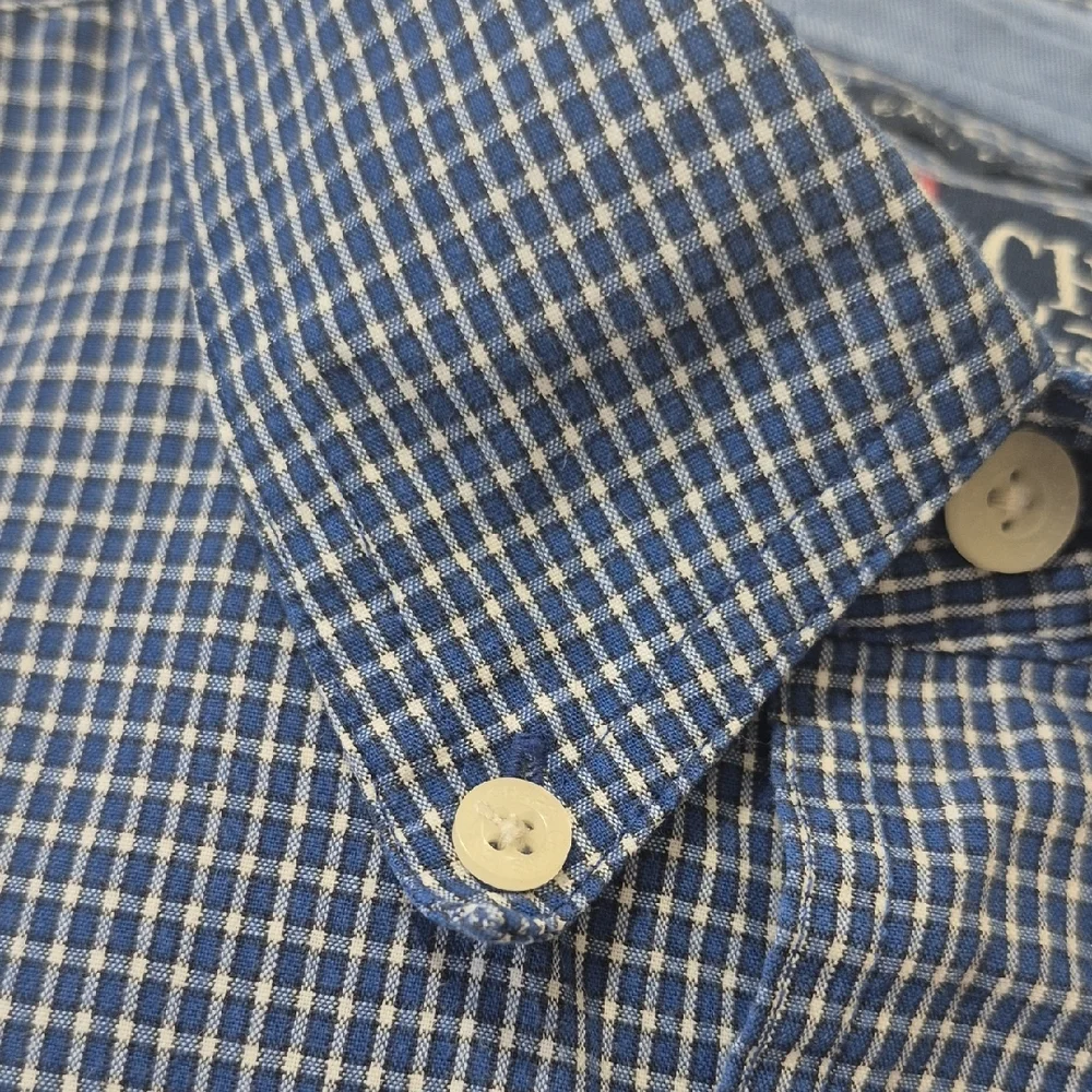 Chaps Navy and White Plaid Men's Shirt - Picture 12 of 13